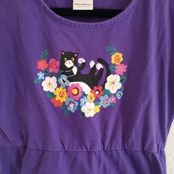 Hanna Andersson 110 5T 5 Dress Cat Short Sleeve Purple Summer Spring - Picture 6 of 6